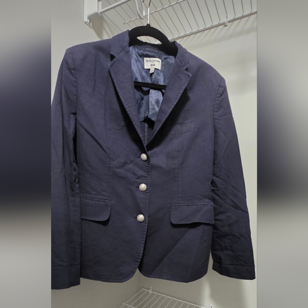 Elegant Navy Women's Blazer with Button Details